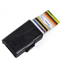 casekey desinger leather slim rfid mini card wallets for men aluminum metal coin wallet with back pocket id card case holder