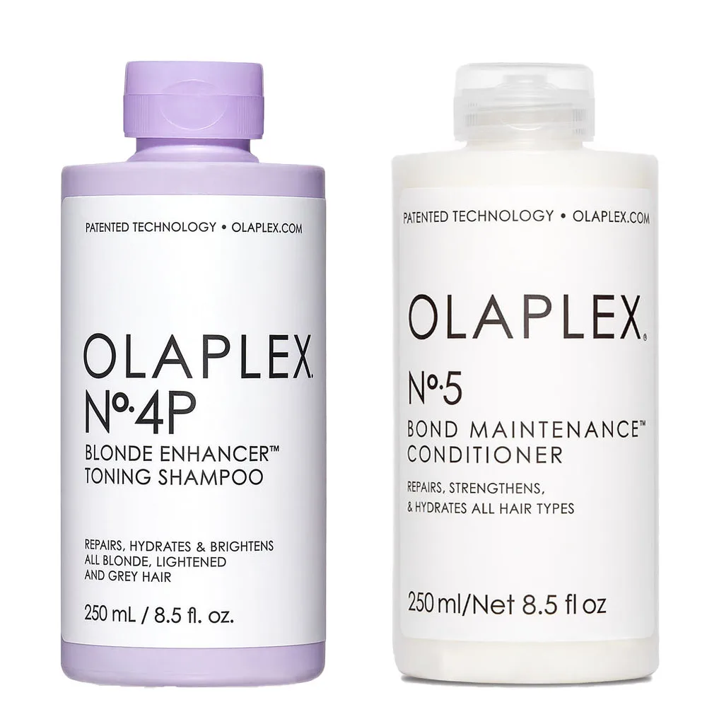 

Olaplex No.4P Blonde Enhanver Toning Shampoo Conditioner Cleaning Hydrates Repair Damaged Hair for Blonde Professional Hair Care