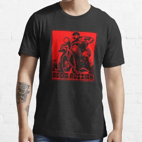 

Ride a Russian Motorcycle Square t shirt for DUCATI KYMCO Bajaj HONDA Beta Suzuki CFMOTO