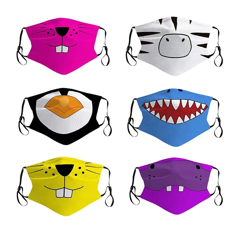 

5 pcs Cotton Face Mask Breathable For Kids Boys Girls Colorful Filter Mask Reusable Face Cover Masque Child Mask