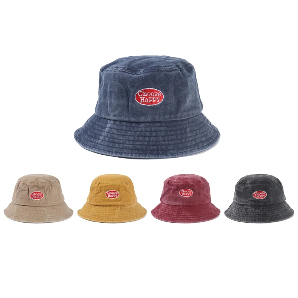 

Solid Color Bucket Hat for Children Embroidered Letters Sunscreen Casual Fishermen Hats Beanie Cap Baby Accessories Outdoor