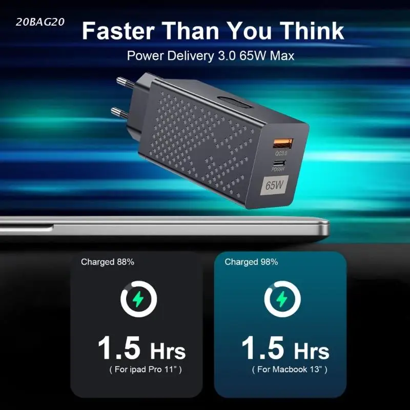 

Настольное зарядное устройство USB Type-C, 65 Вт, QC 3,0