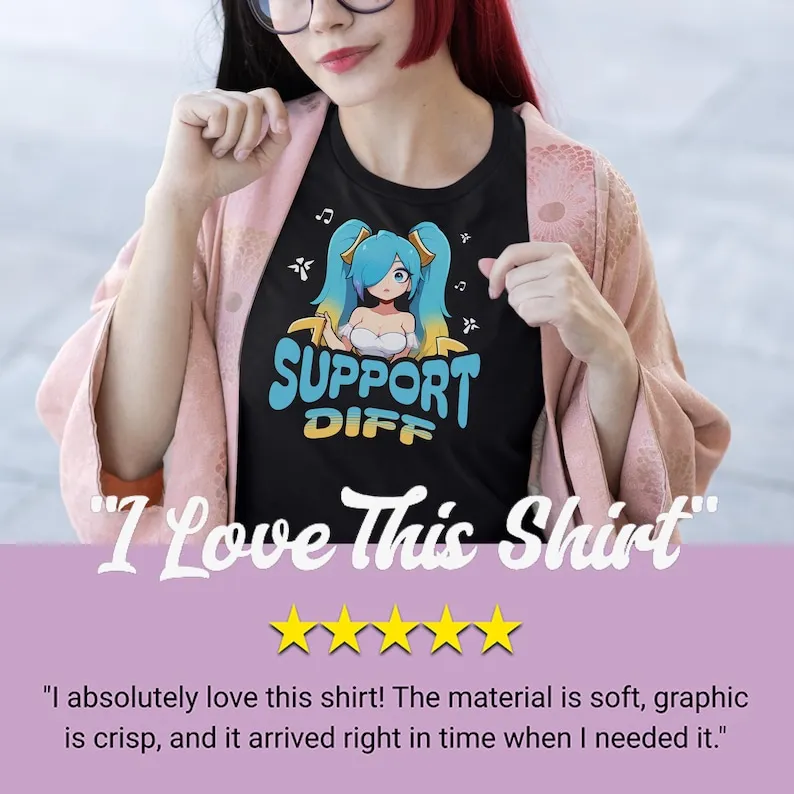 Футболка Support Diff Sona | Игровая футболка геймерская рубашка одежда для видеоигр