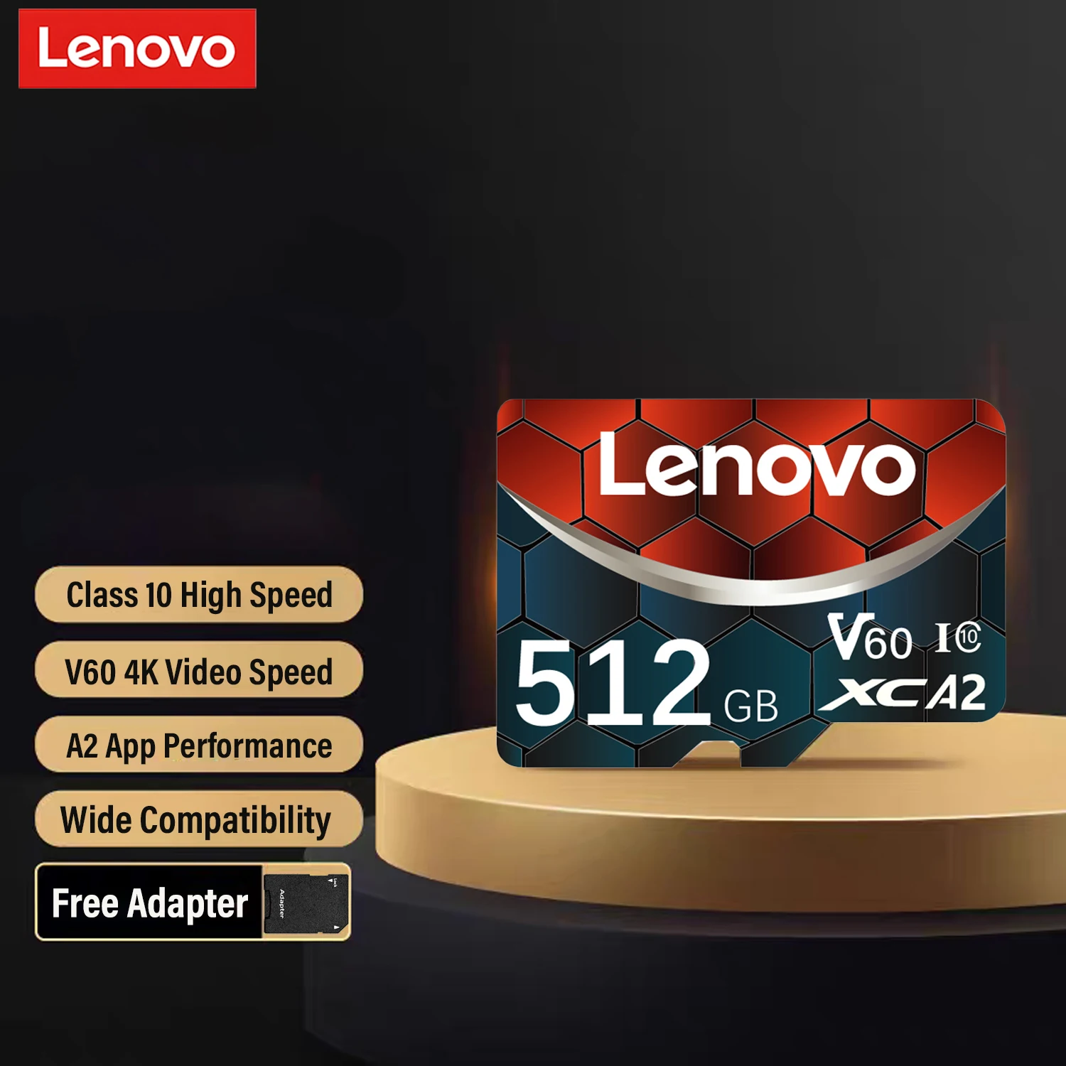 Фото Карта памяти Lenovo Extreme Pro Micro TF SD, высокоскоростная флэш-карта 128 ГБ, 256 ГБ, 512 ГБ, U3 V60, 64 ГБ, Mini SD-карта для камеры, дрона DJI, телефона №1