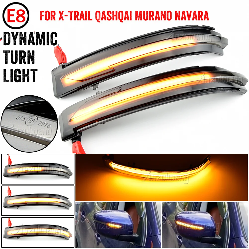 

For Nissan X-Trail T32 Rogue Qashqai J11 Murano Z52 Juke Navara Pathfinder LED Dynamic Turn Signal Side Mirror Indicator Light