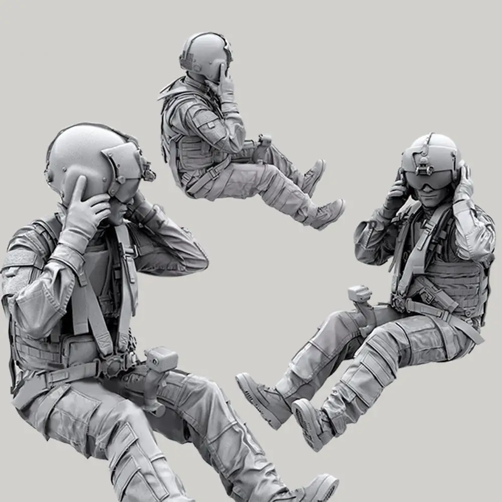 

1/35 Resin Model Kits Diy Figure Soldier Self-assembled Soldier Pilots A-696 Helicopter White Model American Q5k7