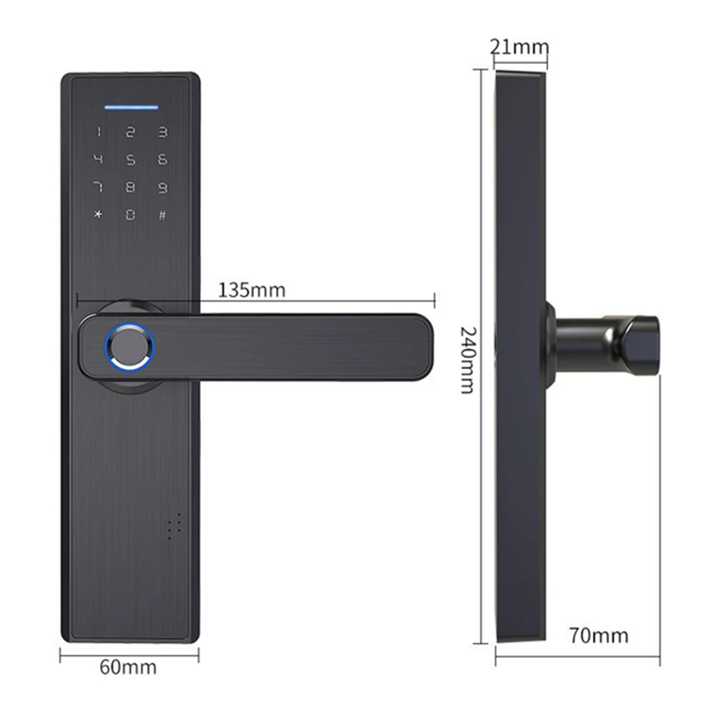 Дверной смарт-замок Tuya с Bluetooth электронный биометрическим сканером отпечатков