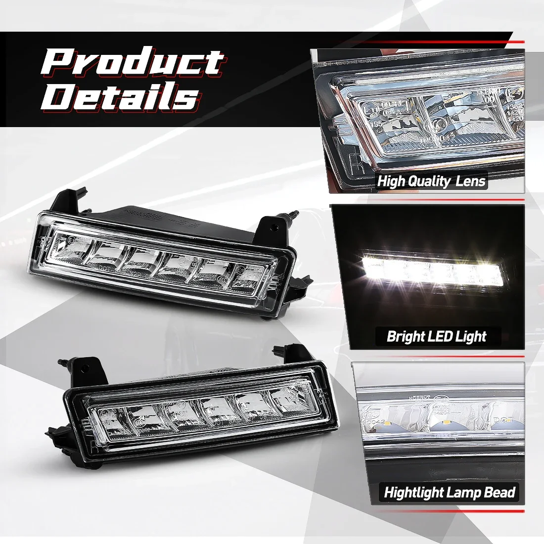 Фото Светодиодные ДХО для Mercedes-Benz W164 X164 X204 ML350 ML450 GL450 GLK350 2009-2013, противотуманные фары, передний бампер, фары головного света 1649060251 1649060151 №3
