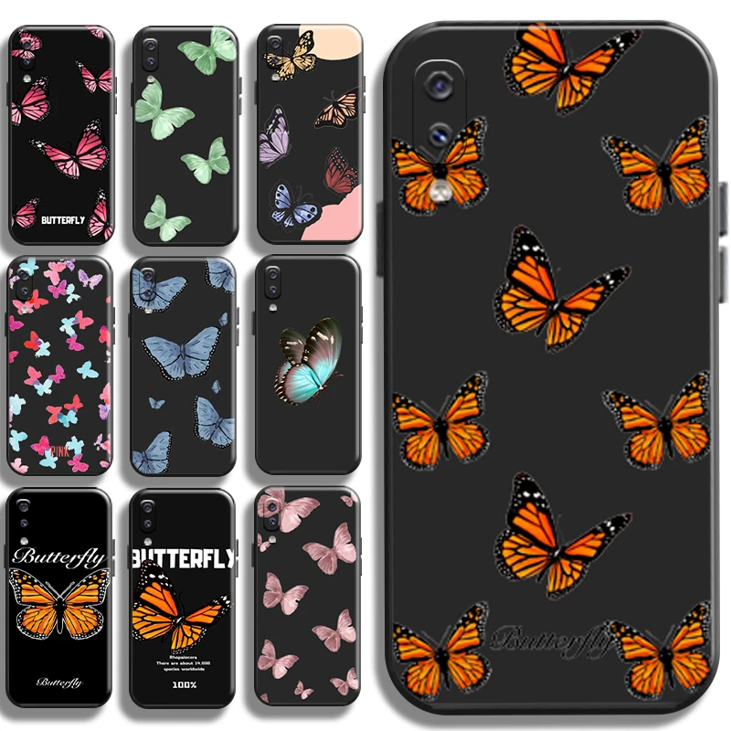 

Simplicity Pretty Butterfly For Samsung Galaxy A20 A20S Phone Case Coque Liquid Silicon Soft Cases Carcasa Black Shell