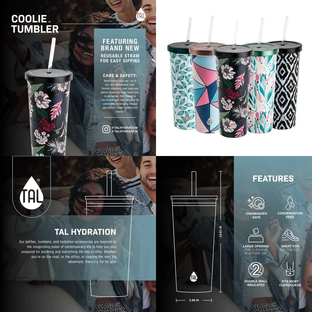 

for Home or Office Use. "Stylish and Durable 24 fl oz Customizable Steel Coolie Tumbler - Keep Drinks and Beverages Cold and Fre