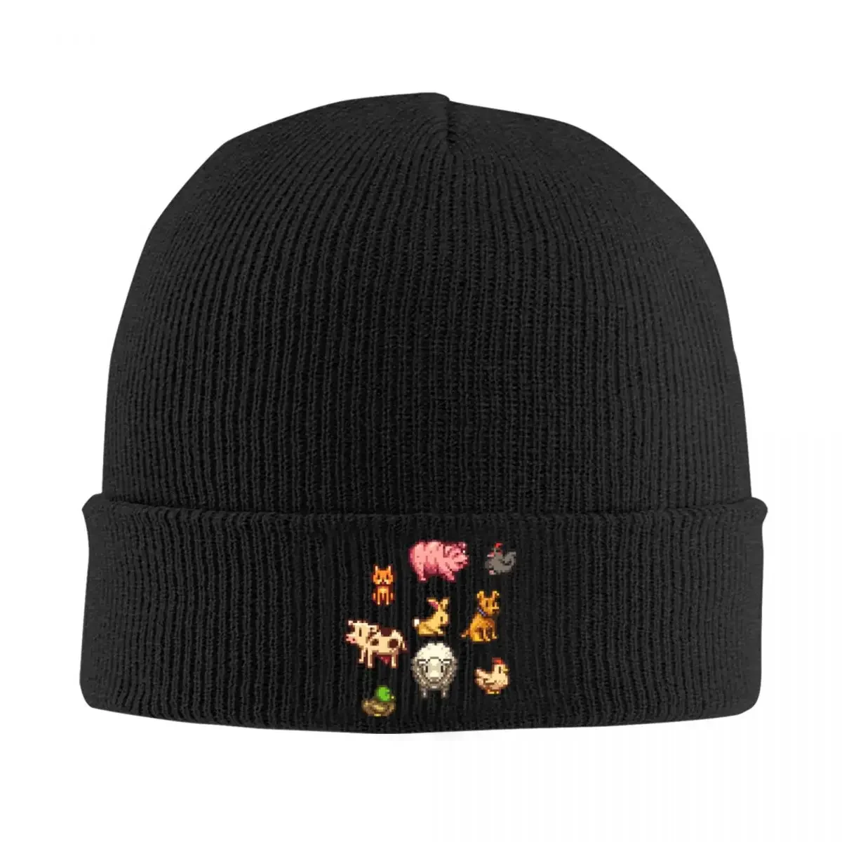 Теплая вязаная шапка Stardew Valley с животными модная шапка-капот осенне-зимние