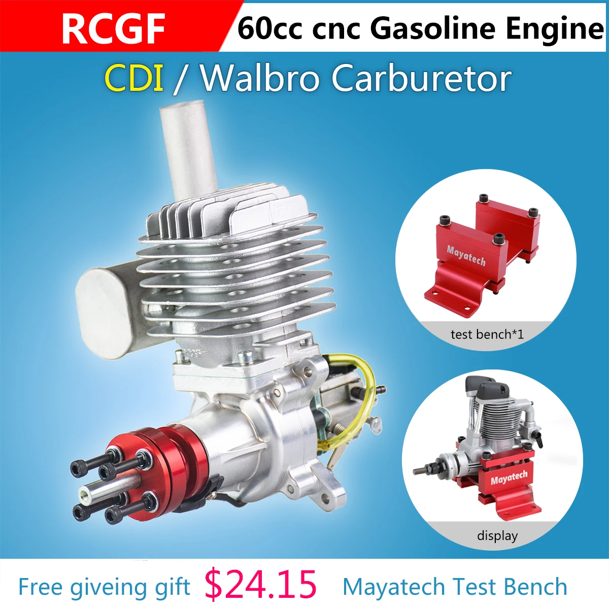 

RCGF 60cc CNC Single Cylinder Petrol/Gasoline Engine for RC Airplane