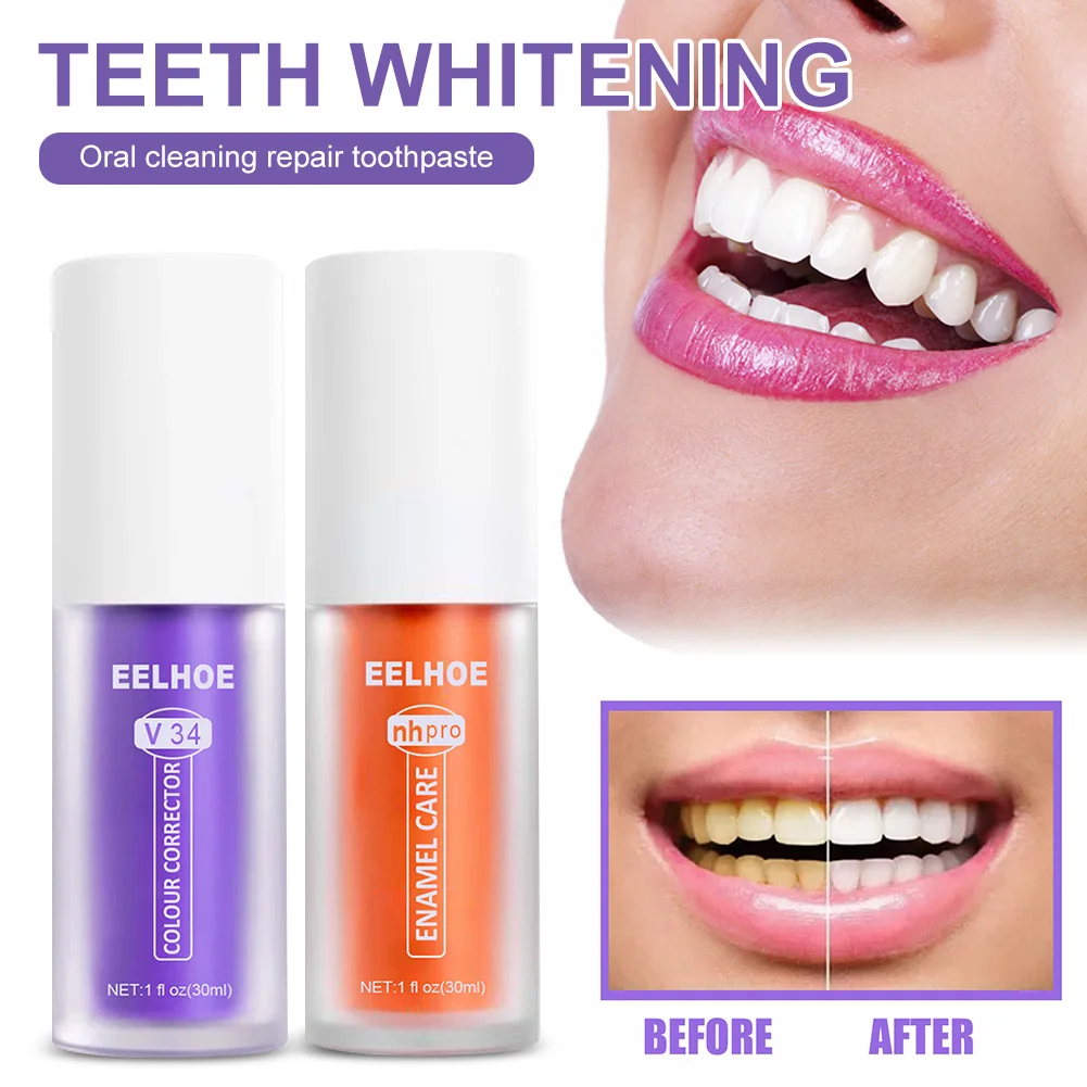 

2pcs Teeth Cleansing Toothpaste Tooth Whitening Enamel Care Toothpaste Stains Remover Refreshing Oral Dental Care Oral Hygiene