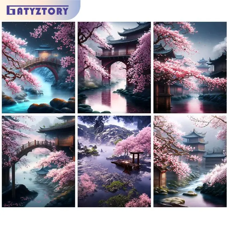 

GATYZTORY Modern Painting By Numbers For Handicraft Landscape Picture Coloring Home Decors For Adults Gift Handicrafts Paint Kit