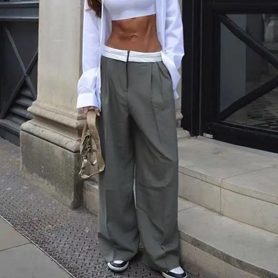 

Street Casual Loose Straight Wide Leg Pants Harajuku Sports Streetwear Hip Hop High Waist Pants For Women Summer 2022 Trousers