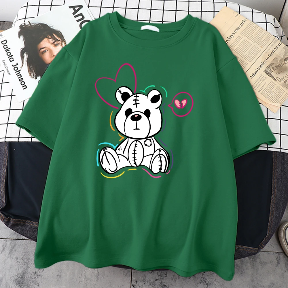 Хлопковые футболки с принтом сломанного Мишки Тедди и марионетки одежда в стиле