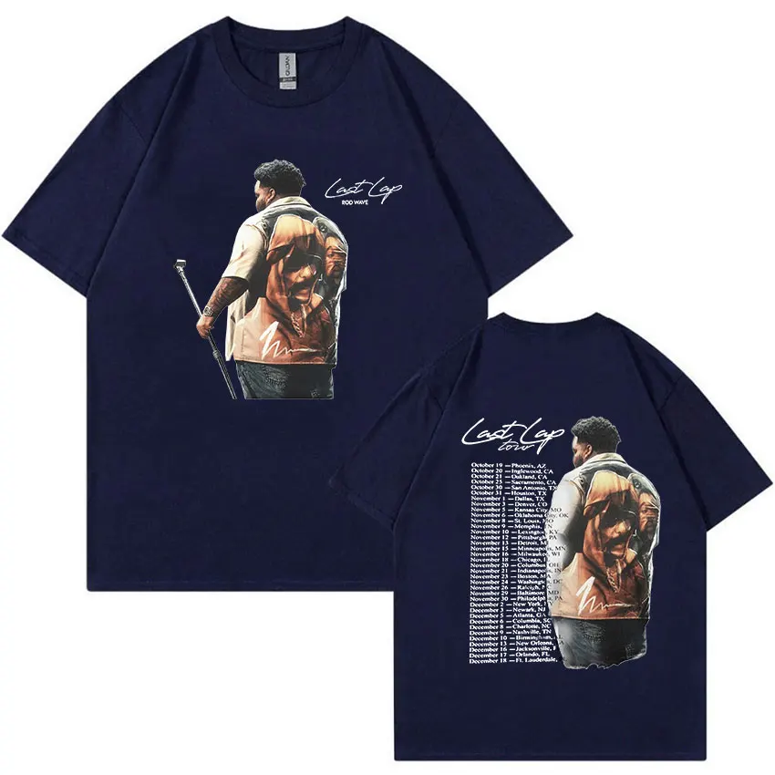 Rapper Rod Wave Last Lap Tour 2024 New T Shirts Men Retro High Quality Fashion T-shirt Hip Hop Oversized Cotton Tshirt Streetwea