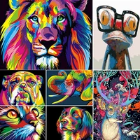 photocustom paint by numbers lion drawing on canvas handpainted art pictures by number animals kits home decoration diy gift