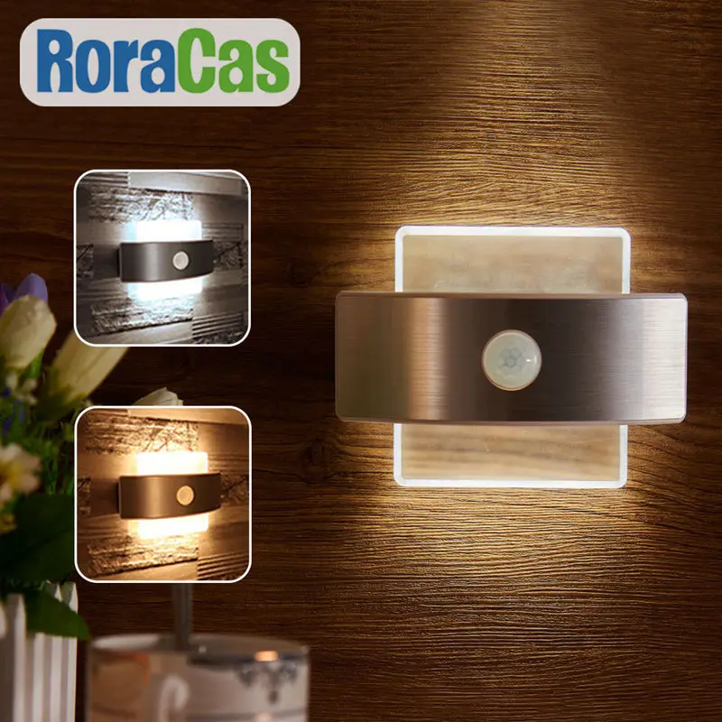 

Acrylic Wall Lamp LED Motion Sensor Light Warm / White Night Light for Bedroom Hallway Cabinet Closet Home Decor Nightlights