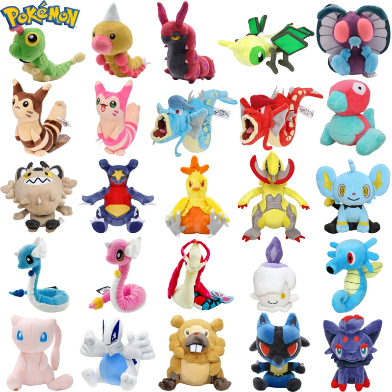 Фото Pokemon Fit Milotic Lucario Lugia Meowth Garchomp Haxorus плюшевые игрушки Combusken Vibrava Shinx Horsea Peluche куклы подарки для детей №1