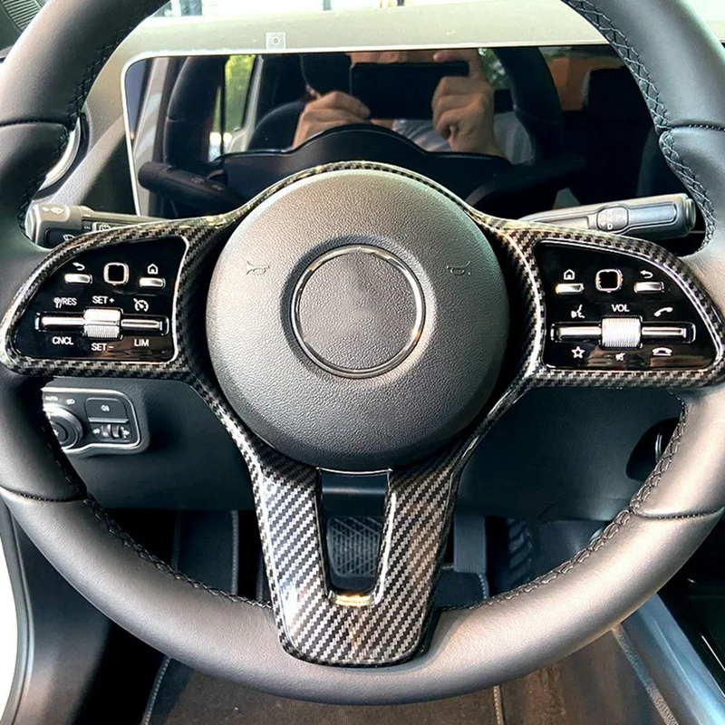 2 шт. автомобильная панель на руль из углеродного волокна для Mercedes Benz A B C E G CLA GLB Class