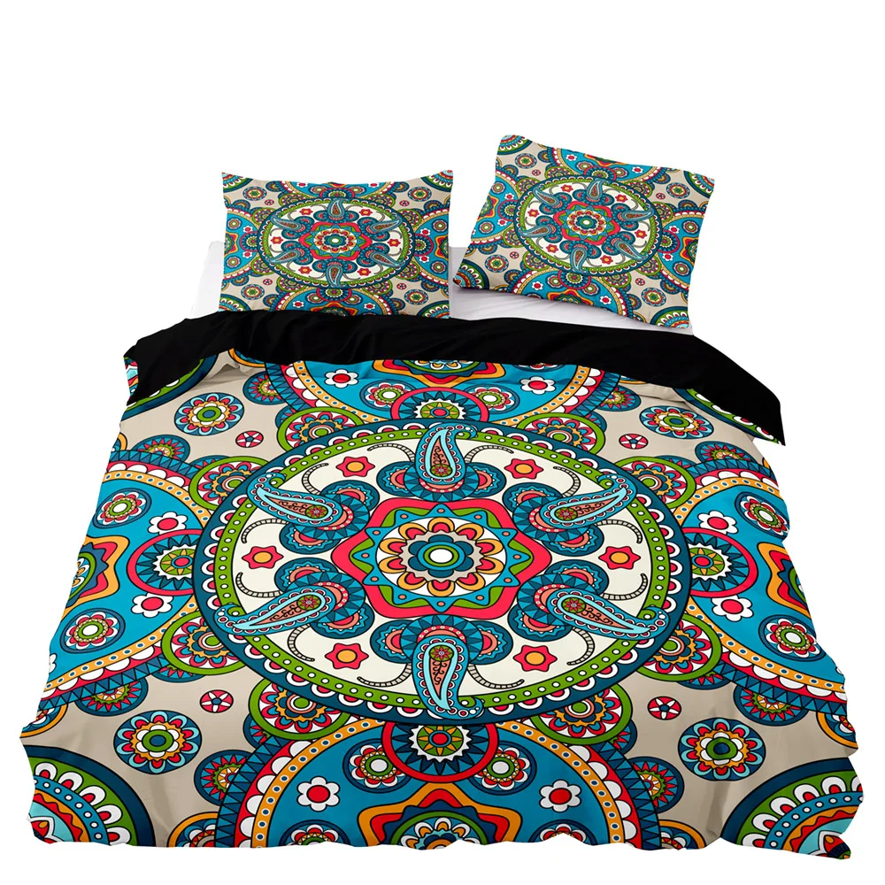 Комплект постельного белья разных цветов пододеяльник с мягкой наволочкой много