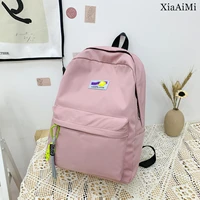 korean style solid color womens backpack casual travel simple backpack high school student laptop bag new