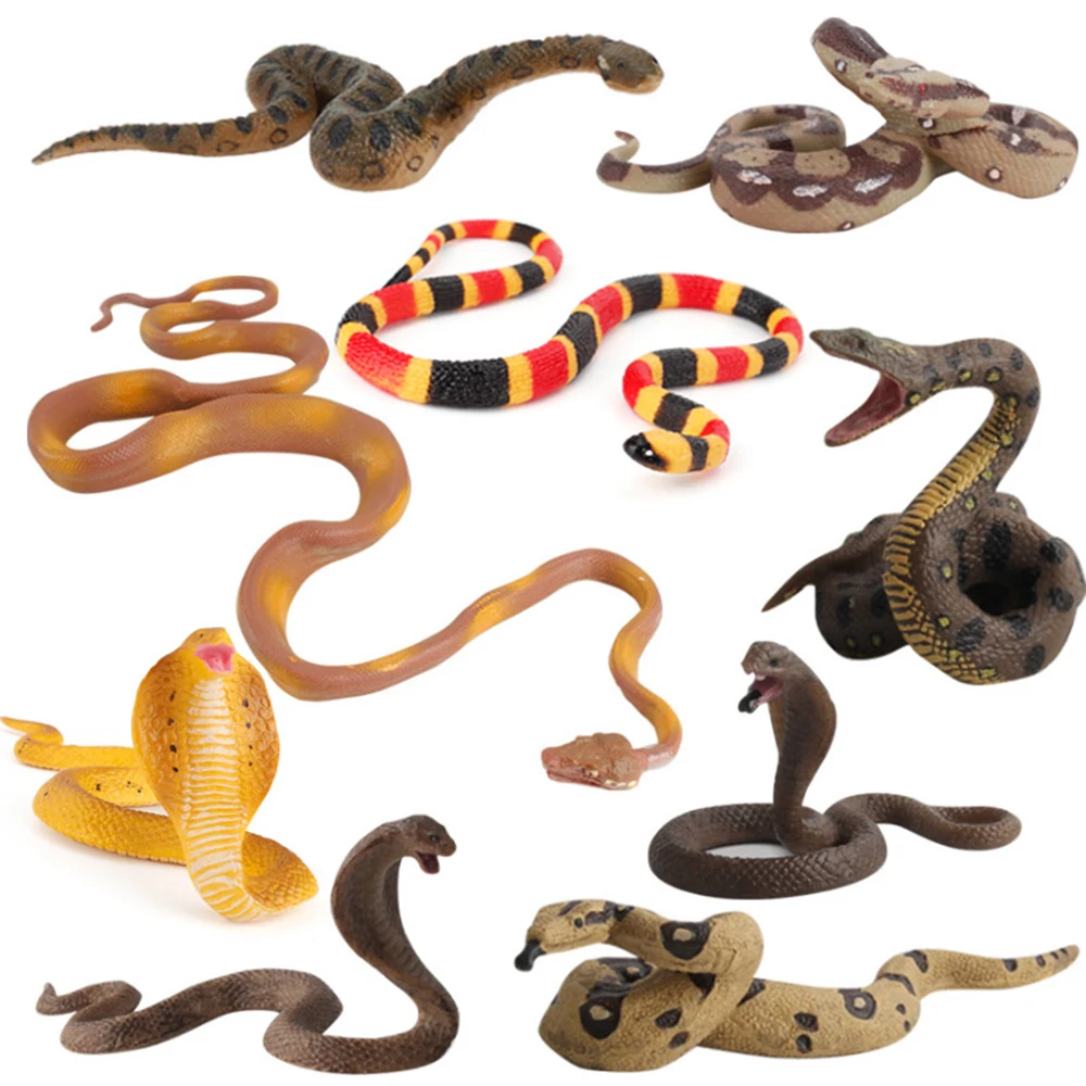 

Simulation Animal Figurines Funny Snake Action Figures Cobra Python Plastic Models Birthday Gifts for Child Kids Collection Toys