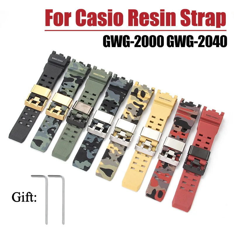Фото Ремешок для часов из смолы для Casio G-SHOCK Mudmaster GWG-2000 GWG-2040, сменный резиновый ремешок для часов, мужской спортивный водонепроницаемый браслет №1