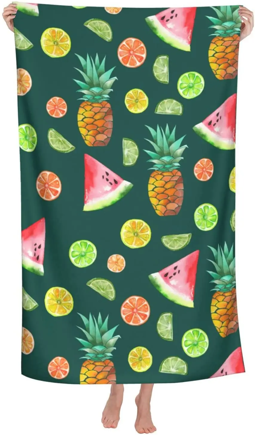 

Watermelon Beach Towel Summer Fruit Pineapple Beach Towels for Adults Beach Pool Spa Gym Travel Microfiber Large Novelty Travel