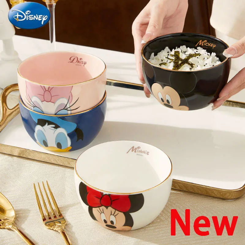 

Disney Mickey Mouse Minnie Fashion Cartoon Kawaii Cute Anime Ceramics Tableware Rice Bowl Dessert Small Bowl Home Christmas Gift