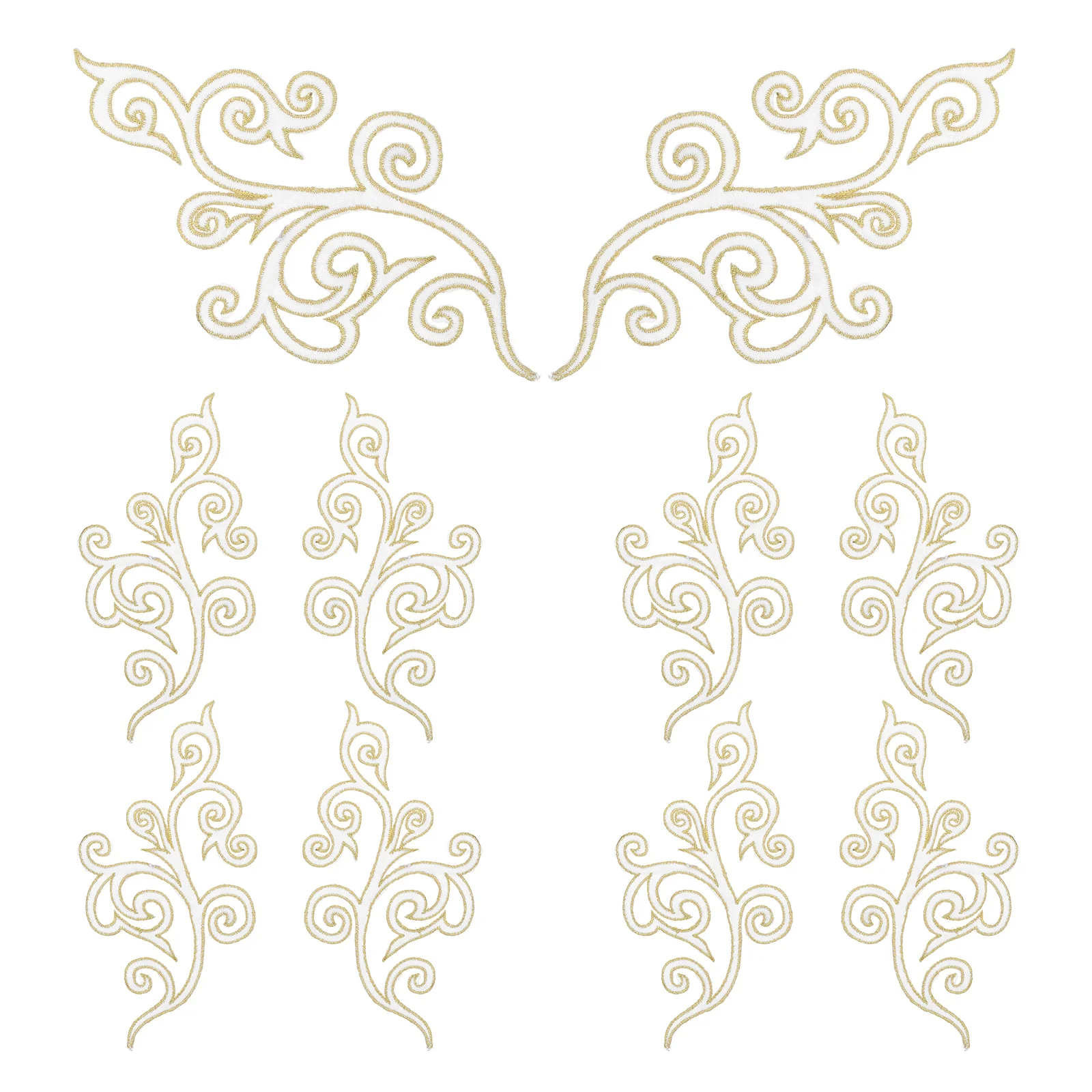 10 шт. нашивка с вышивкой в виде облачного рулона ткань Хенille цветами и золотой