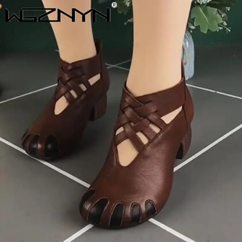 

Сандалии женские на платформе и толстой подошве, из натуральной кожи