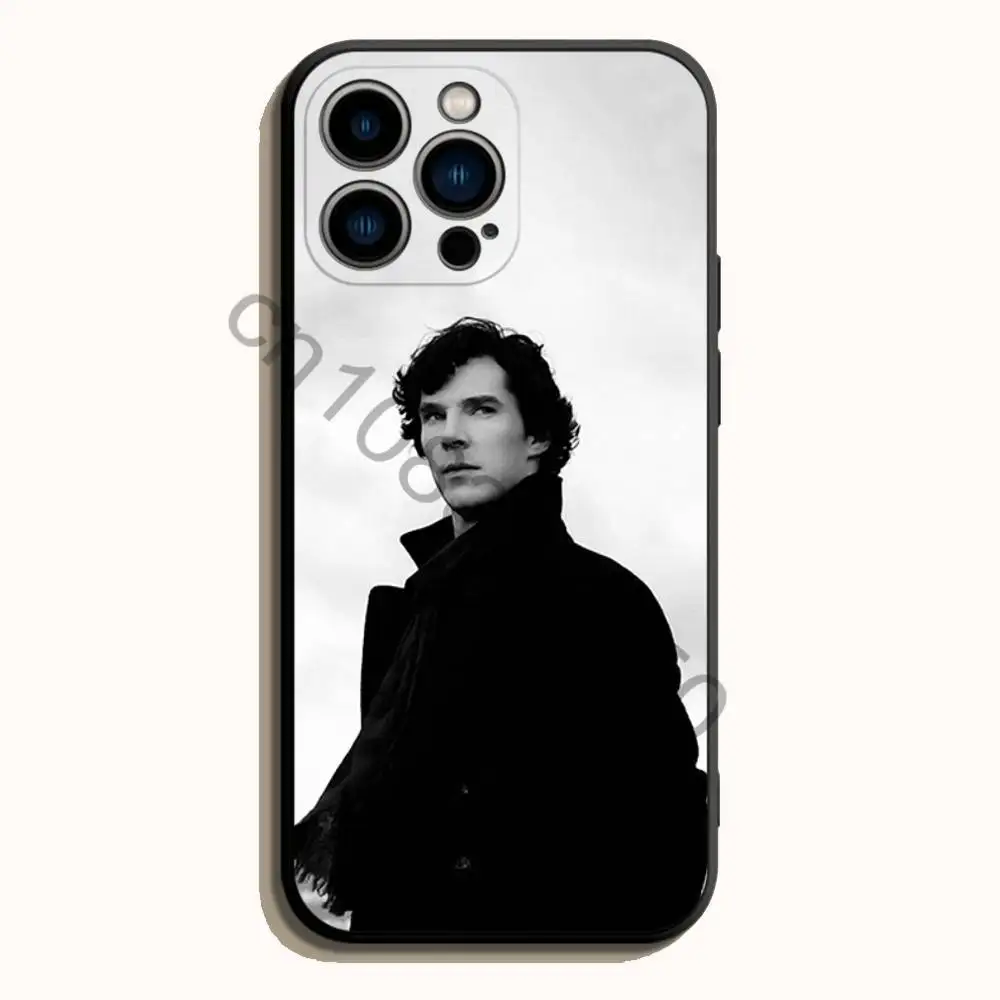 Фото Чехол для телефона S-Sherlock из мягкого черного TPU с принтом для iPhone 17 16 15 14 13 12 11 Pro Max Mini Plus E №3