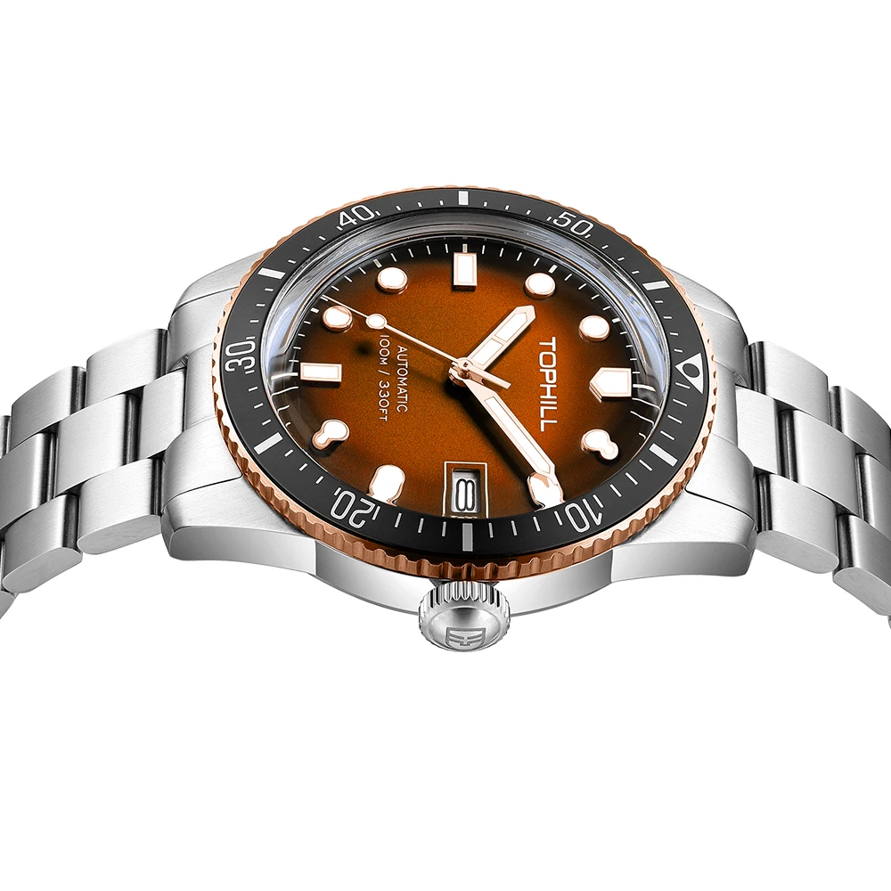 Фото TOPHILL Механические часы Мужские часы Деловые часы Seiko NH35 Часы с автоматическим механизмом Калькулятор из нержавеющей стали 316L №4