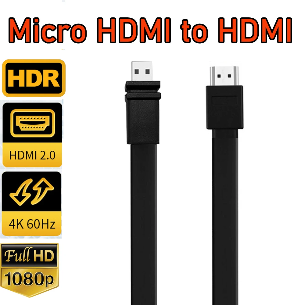

Micro HDMi to HDMI 2.0 Cable 4K 60Hz HDR Video HDMI to Type D for GoPro Hero 7/6/5 Sony A6600/A6400-3042 20CM 10CM