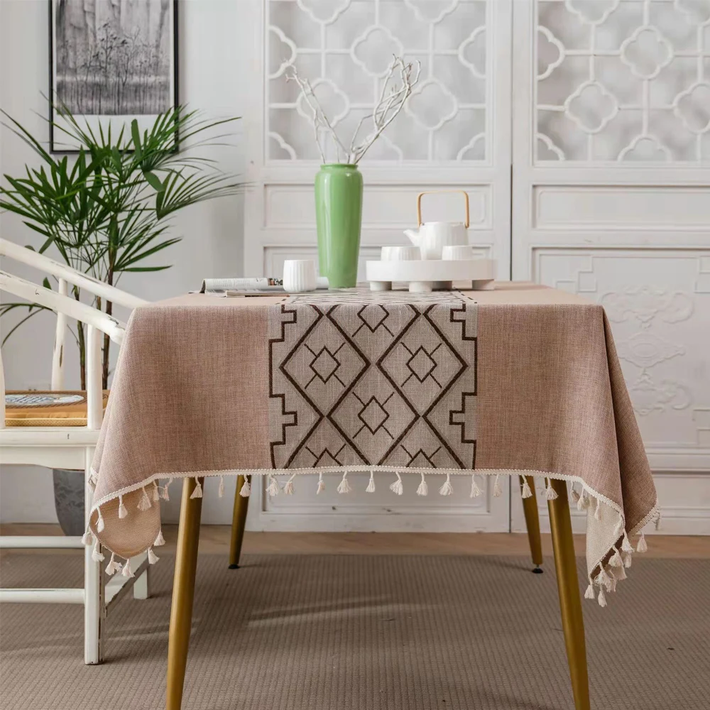 

Embroidered tablecloth Rectangular tablecloths home dining table cover Furniture protector coffee table cloth wedding Banquet