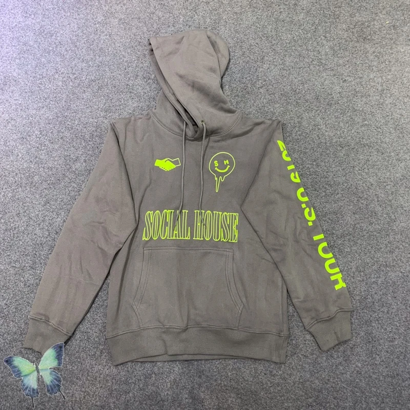 

Fluorescent Print Pullovers SOCIAL HOUSE 2019 TOUR HOODIE Sweatshirt