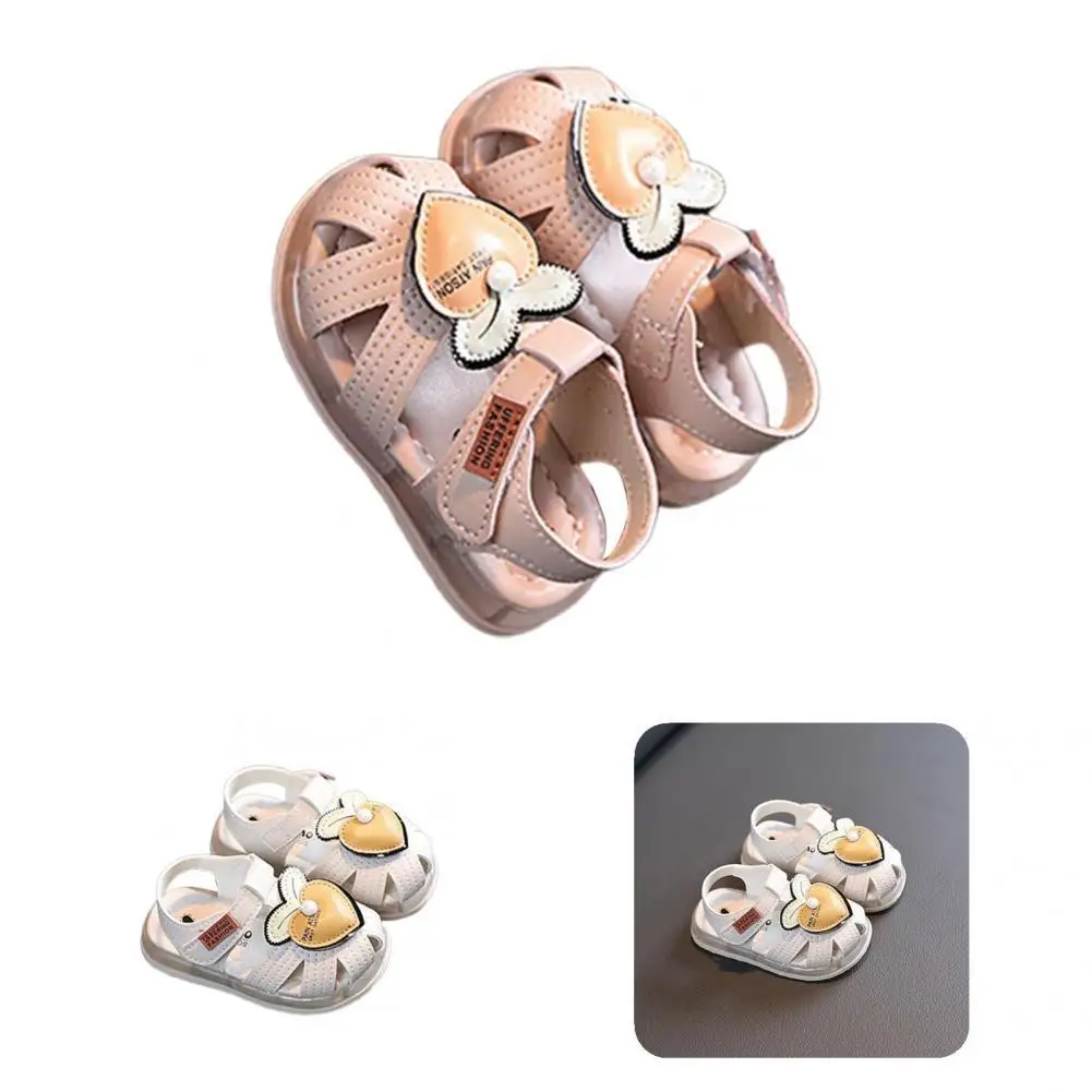 

Faux Leather 1Pair Practical Summer Beach Little Girl Sandals Anti-slip Summer Kids Shoes Wear Resistant for Kids