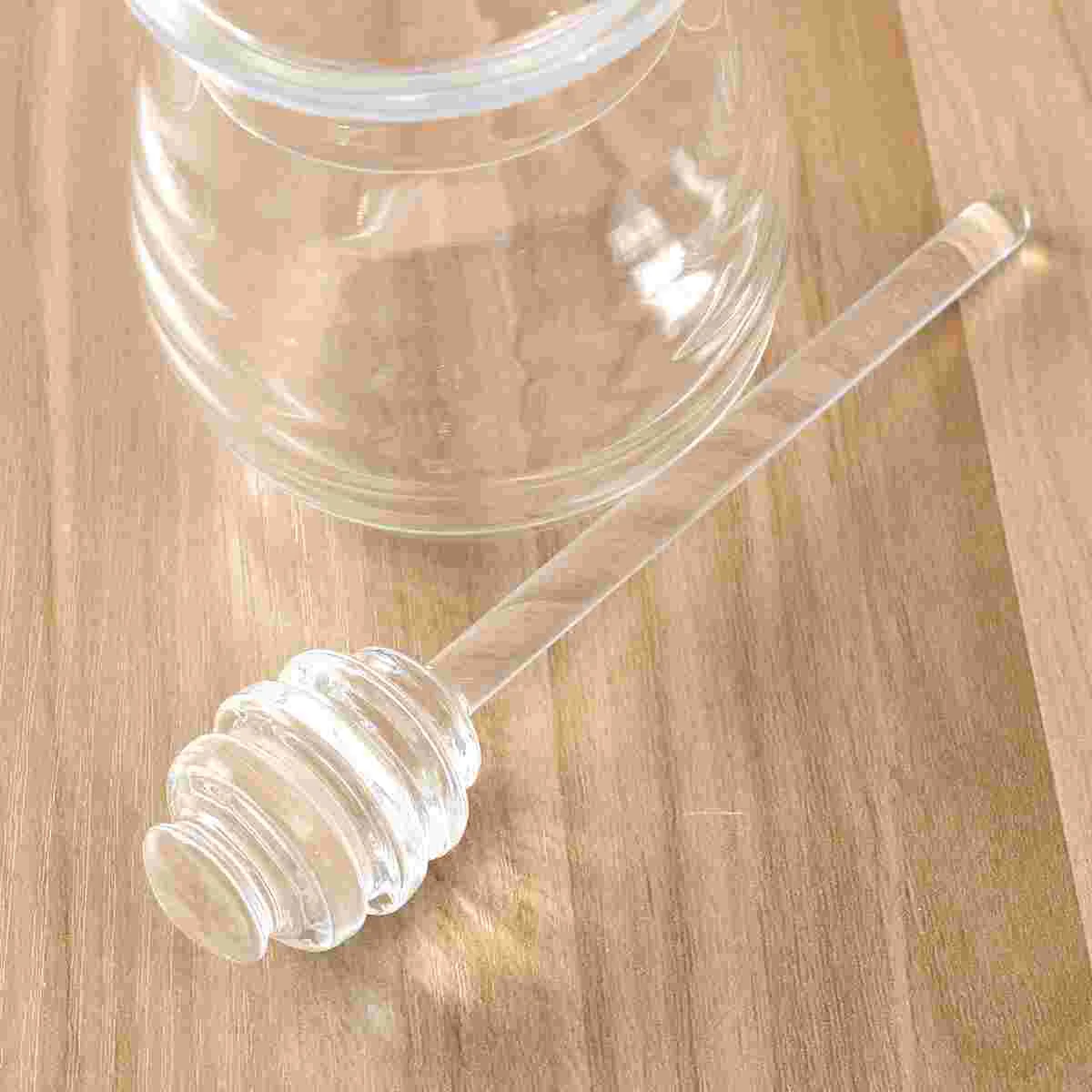 

Honey Pot Jar Dipper Jars Syrup Clear Jam Dispenser Set Bottle Container Containers Storage Lid Bottles Beehive Crystal Lids