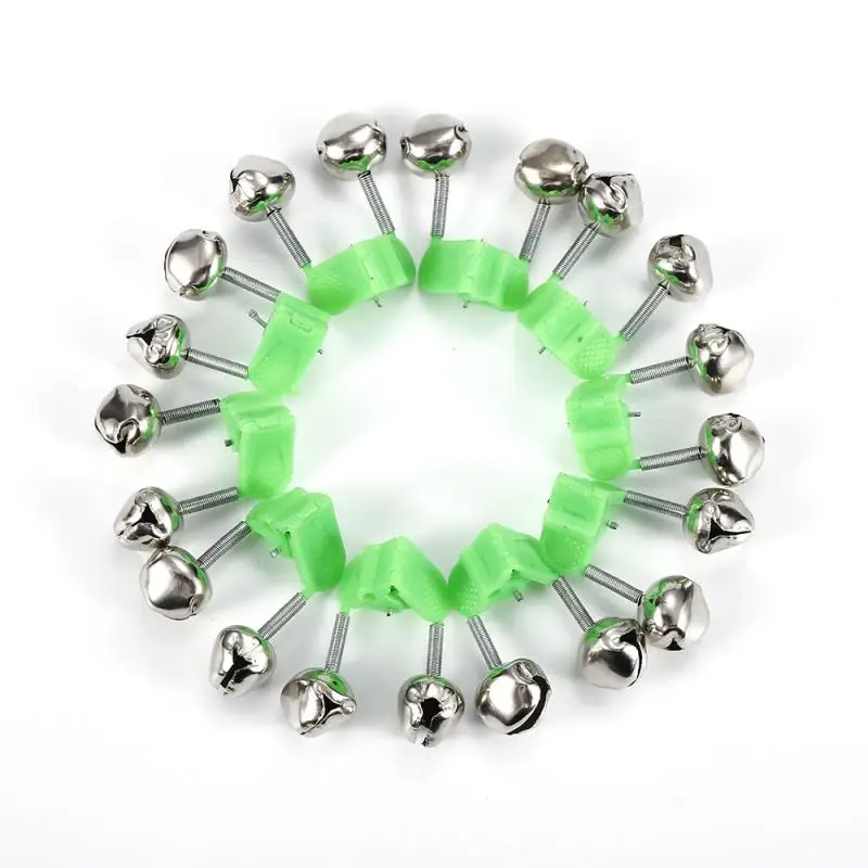 10 Pieces Practical Fishing Bite Small Alarm Green Finshing Twin Bell Ring For Lure Sea Fishing Rod Fishing Tools
