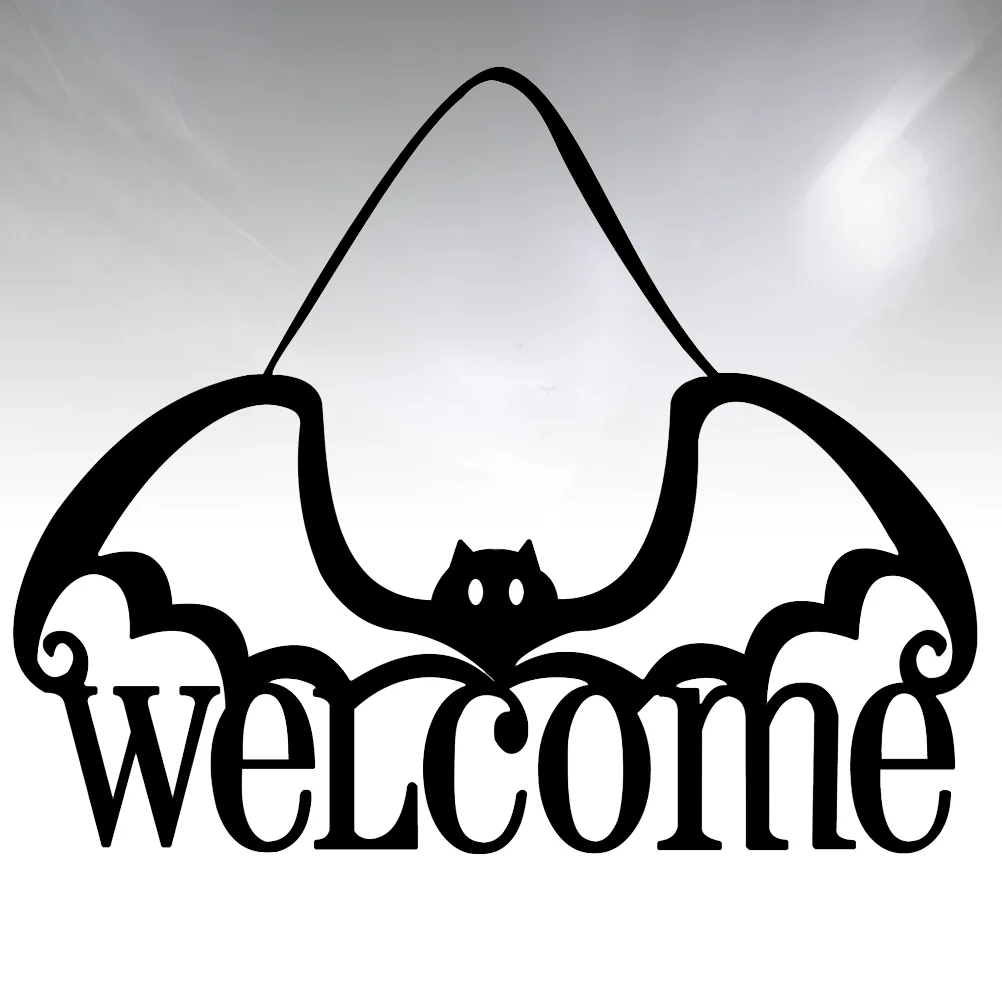 

Door Decor Sign Hanging Decoration Party Nonwoven Welcome Bat Hallowen Palque Hangers Spooky Trick Or Treat Haunted House Plaque