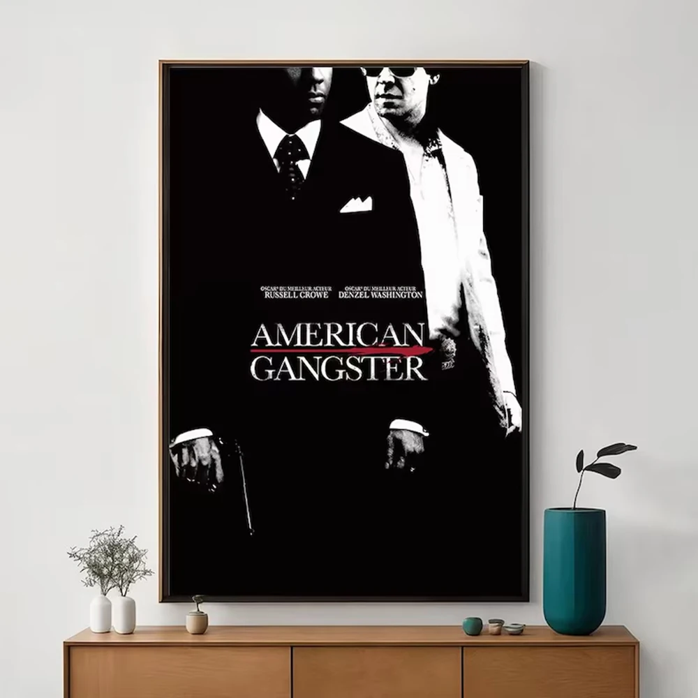 Американский гангстерский фильм черно-белый классический постер фильма холст
