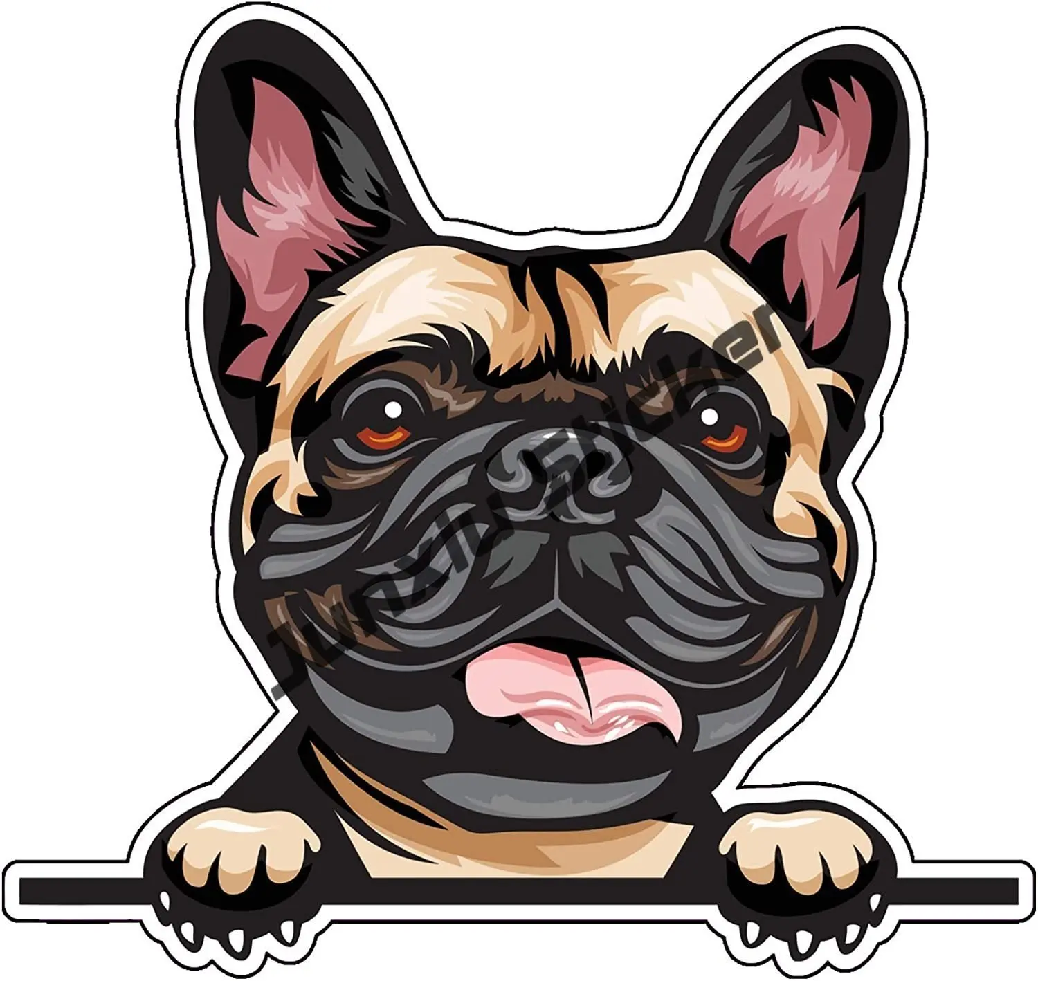 Голографическая наклейка с французским бульдогом собачьи лапы на бампер-для