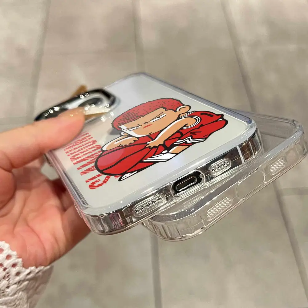 Фото Чехол для телефона Anime S-Slam Dunk-k для iPhone 17 Air 16 15 14 Plus 13 12 11 Pro Max 16e, противоударный, прозрачный, HD, с прозрачной задней панелью №4