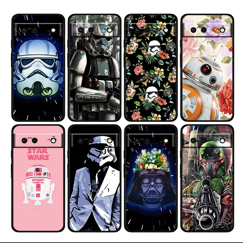 

Star Wars Robot Space Shockproof Cover For Google Pixel 7 6 6A 5 4 5A 4A XL Pro TPU Soft Silicone Soft Black Phone Case Fundas