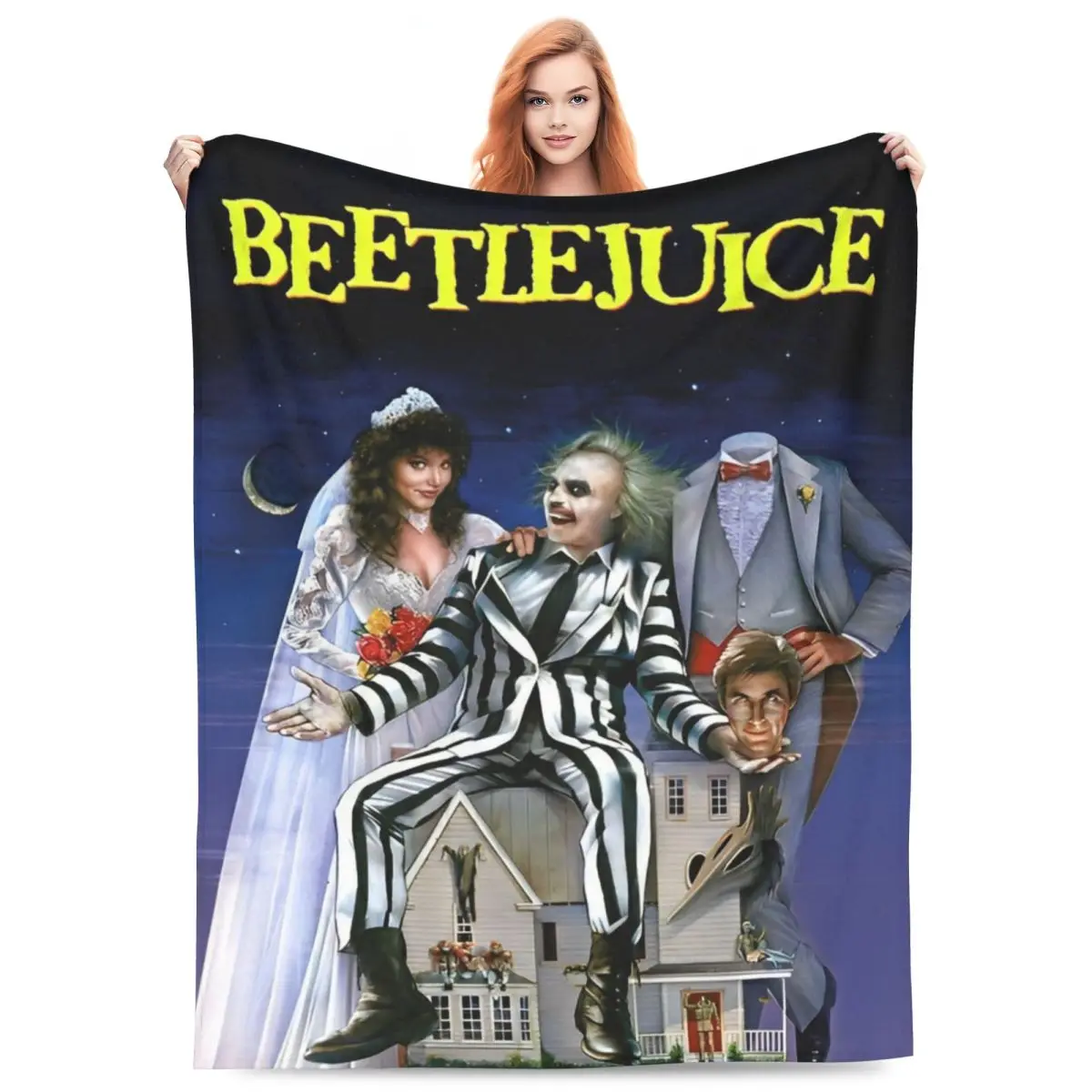 Бархатные пледы B-Beetlejuices одеяло из фильма ужасов 80-х годов для кровати дивана