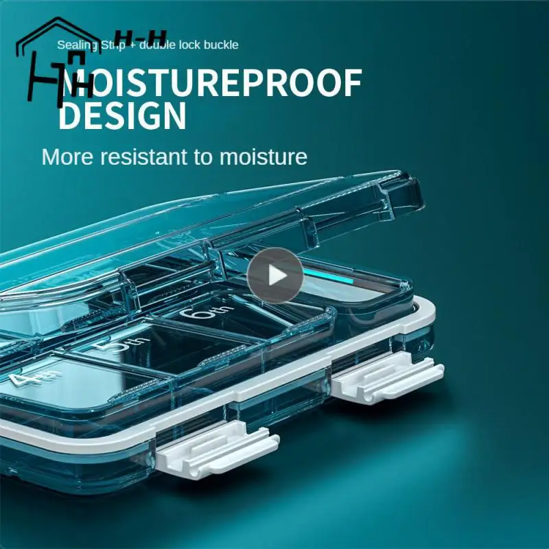 

Blue/white/brown/black Multi-function Pill Case Container Case Sealed Sub-packing Box Organizer Box Mini Storage Box Pill Box