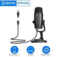 boya by pm500 usb condenser desktop microphone for pc computer mobile phone singing gaming streaming podcasting recording mic