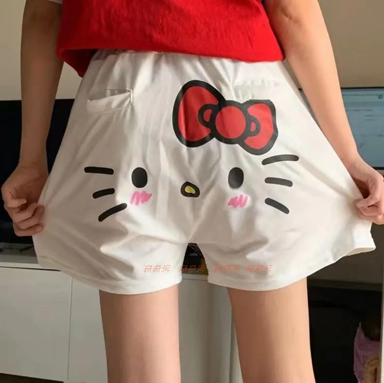 

2023 Sanrio, милые японские шорты Hello Kitty для мужчин и женщин, Пляжные штаны для мужчин, новые летние свободные штаны для пар, милая шикарная Лолита